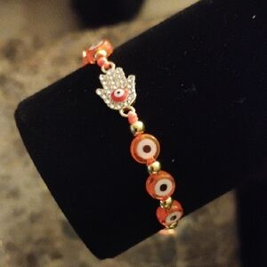 Elegant Evil Eye Bracelet with Hamsa Charm
